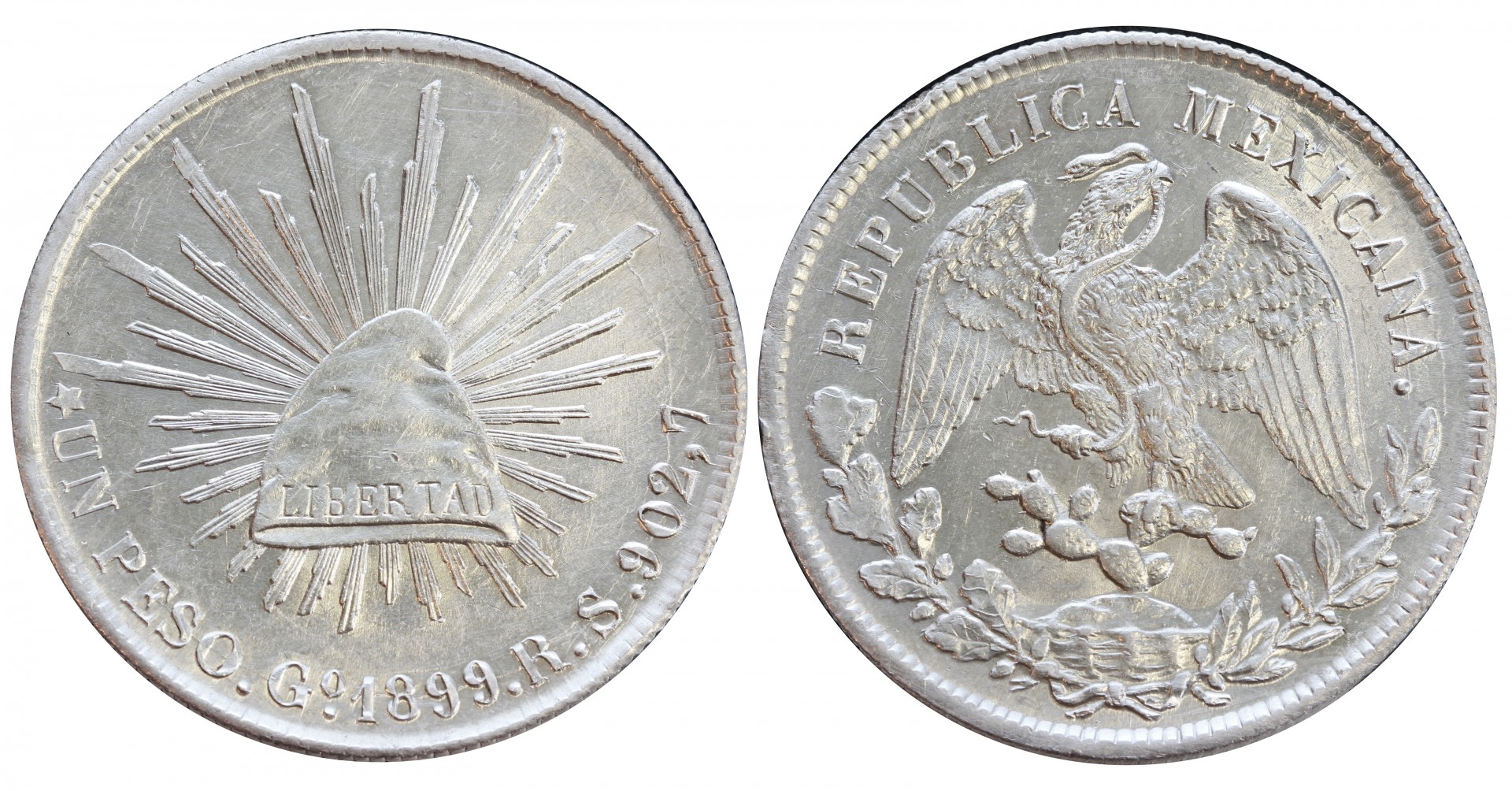 KM# 409.1 - $1 Peso 1899 Go RS. 