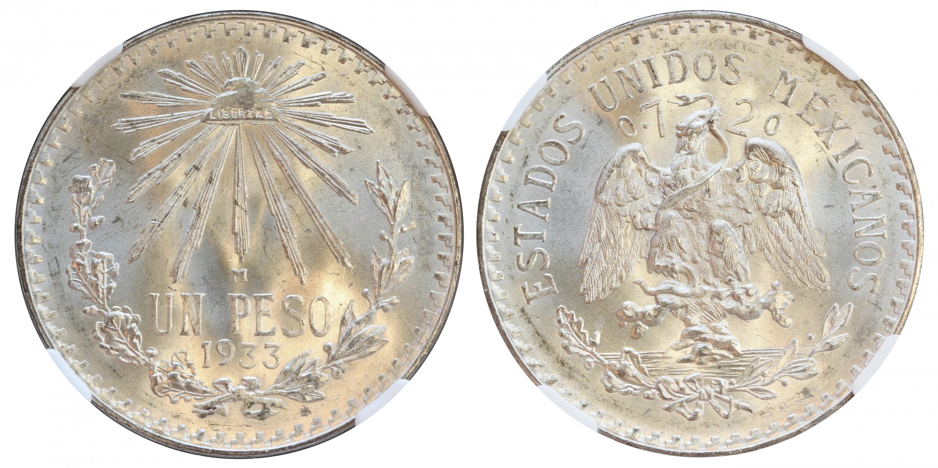 KM# 455 - $1 Peso 1933 M. 