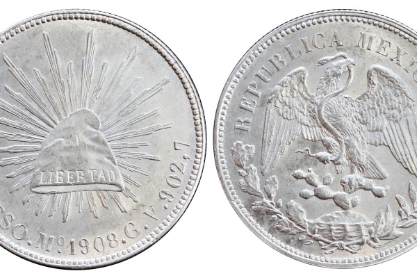 KM# 409.2 - $1 Peso 1908 Mo GV. 