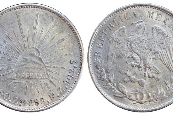 KM# 409.3 - $1 Peso 1898 Zs FZ. 