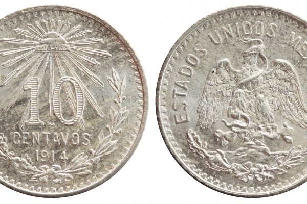 KM# 428 - 10 Centavos 1914 Mo. 