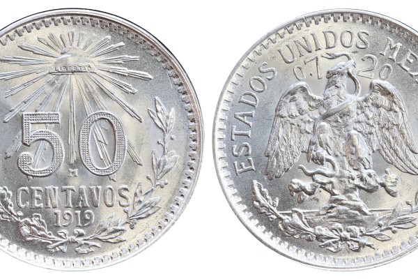 KM# 447 - 50 Centavos 1919 Mo. 