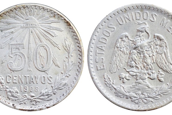 KM# 445 - 50 Centavos 1908 Mo. 