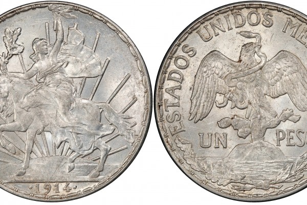 KM# 453 - $1 Peso 1914 Mo Caballito. 