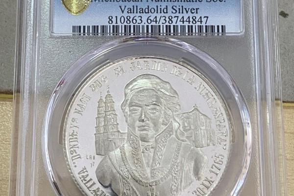  José María Morelos, Siervo de la Nación, Sociedad Numismática de Michoacán 1977 Mo. PCGS SP64. 